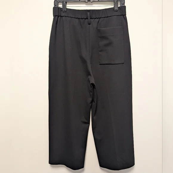 Maliparmi Black Pleated Minimalist Wide Leg Trousers Women's 44 US 8